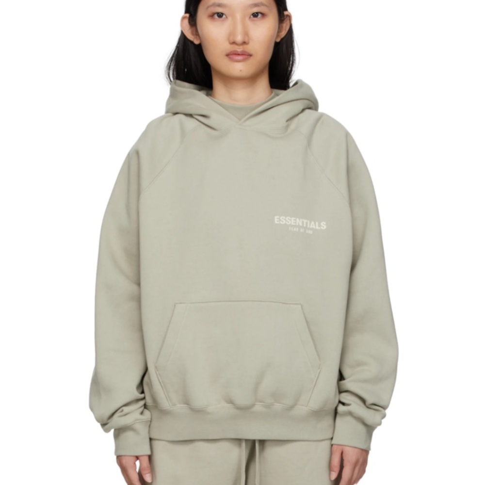 Essentials Green Fleece Raglan Hoodie